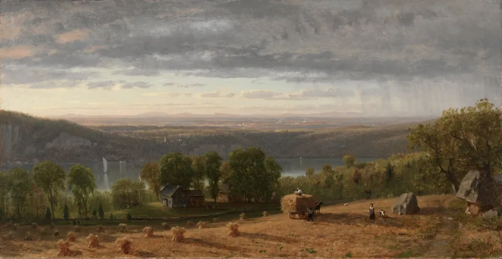 Landscape with Haywain, by Worthington Whittredge, unspecified, 1861