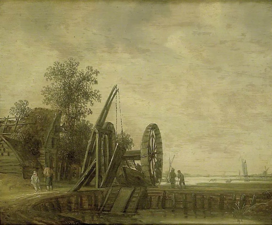 A Canal Scene, by Wouter Knijff, oil, 1648