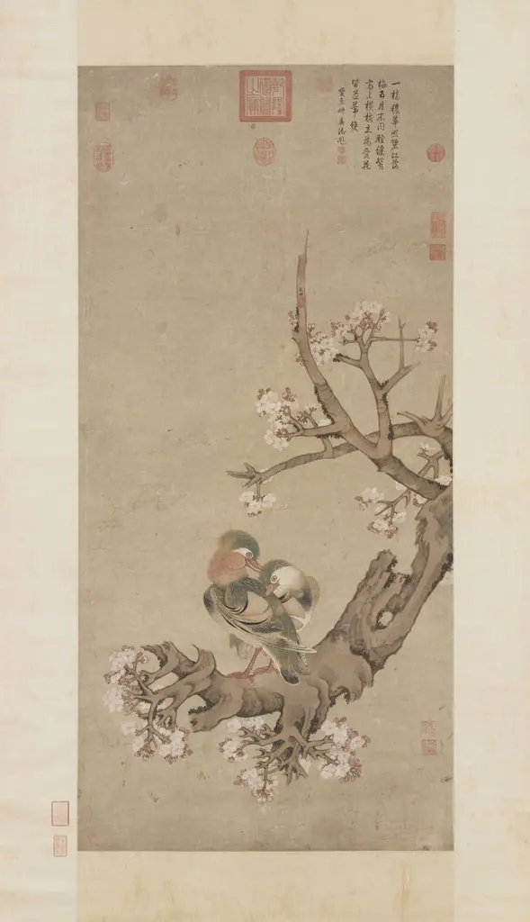 Pair of Ducks on a Flowering Apricot Tree, by Wu Bin