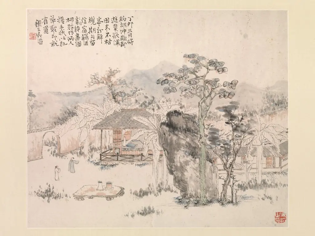 Garden scene, by Wu Tao