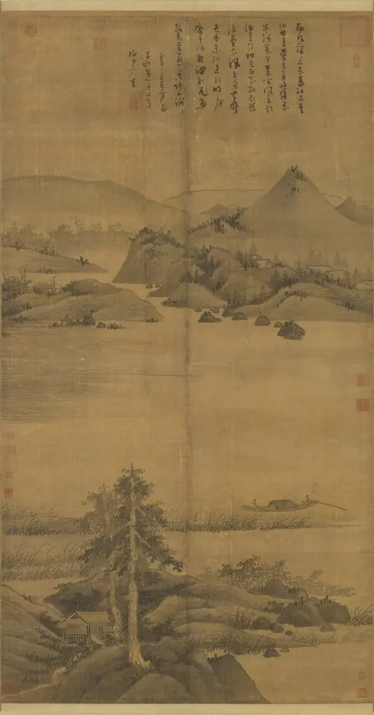 元吳鎮漁父圖 軸, by Wu Zhen