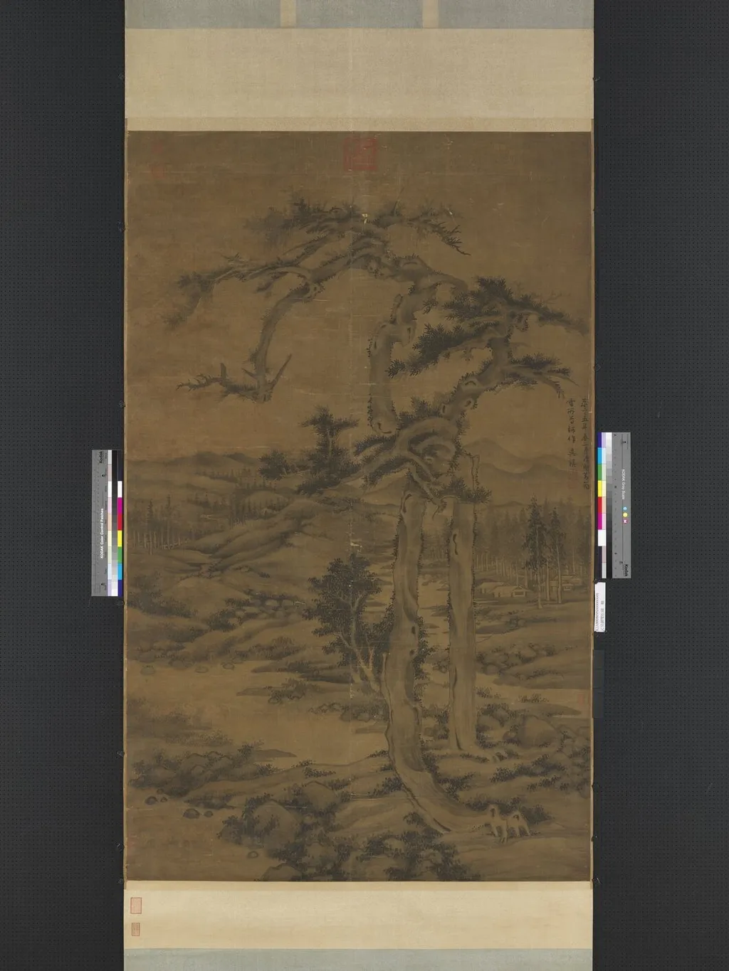 元吳鎮雙松圖 軸, by Wu Zhen, unspecified, 1328