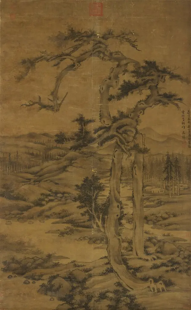 Twin Pines, by Wu Zhen