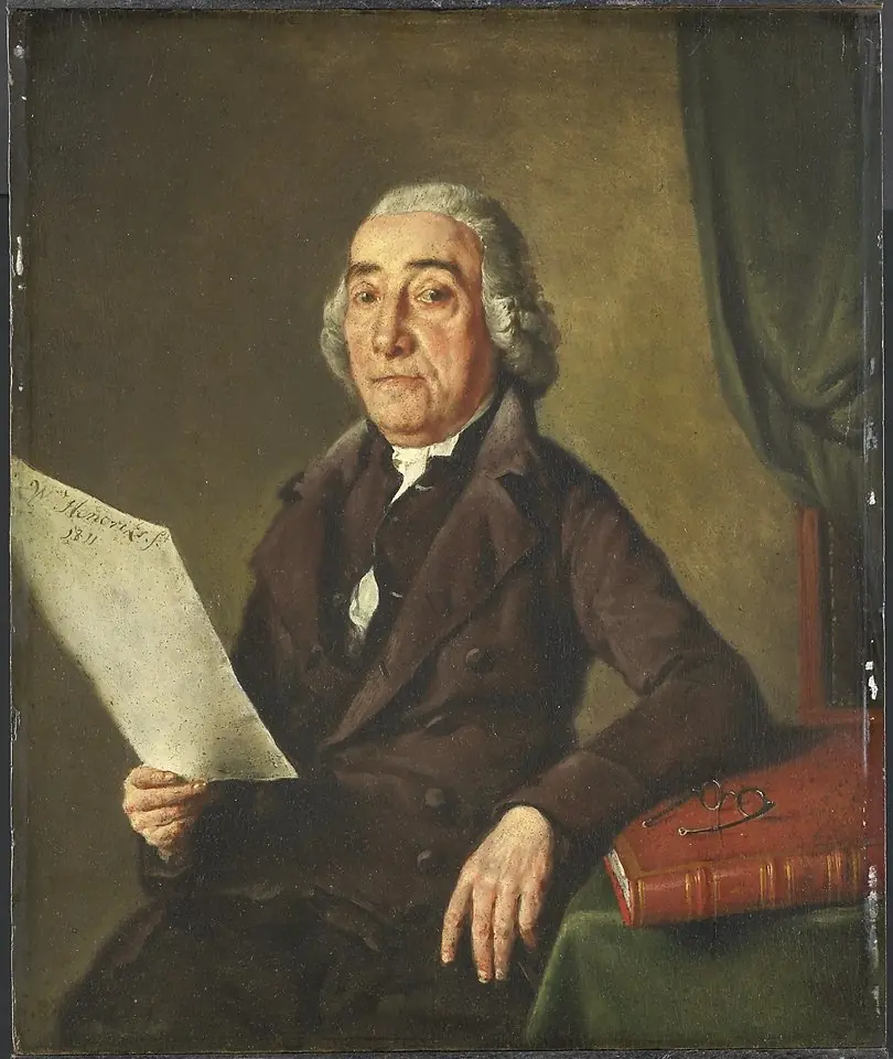 Portrait of the Amsterdam Art Collector Jacob de Vos Senior, by Wybrand Hendriks