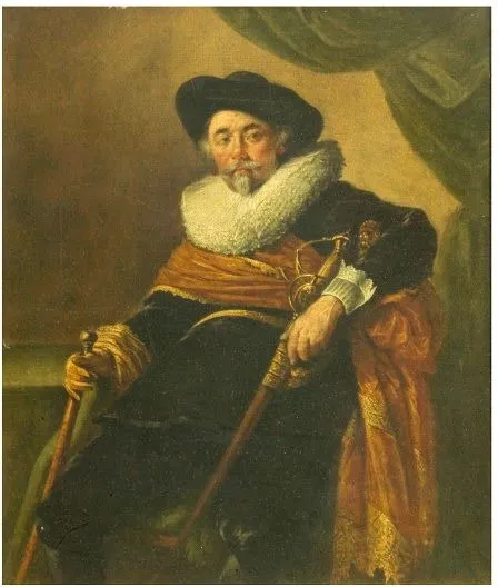Self-portrait dressed as Colonel Cornelis Backer, by Wybrand Hendriks, oil, 1800