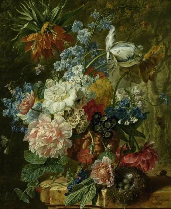 Vase of flowers, by Wybrand Hendriks, oil