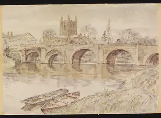 Wye Bridge, Hereford, by Lines