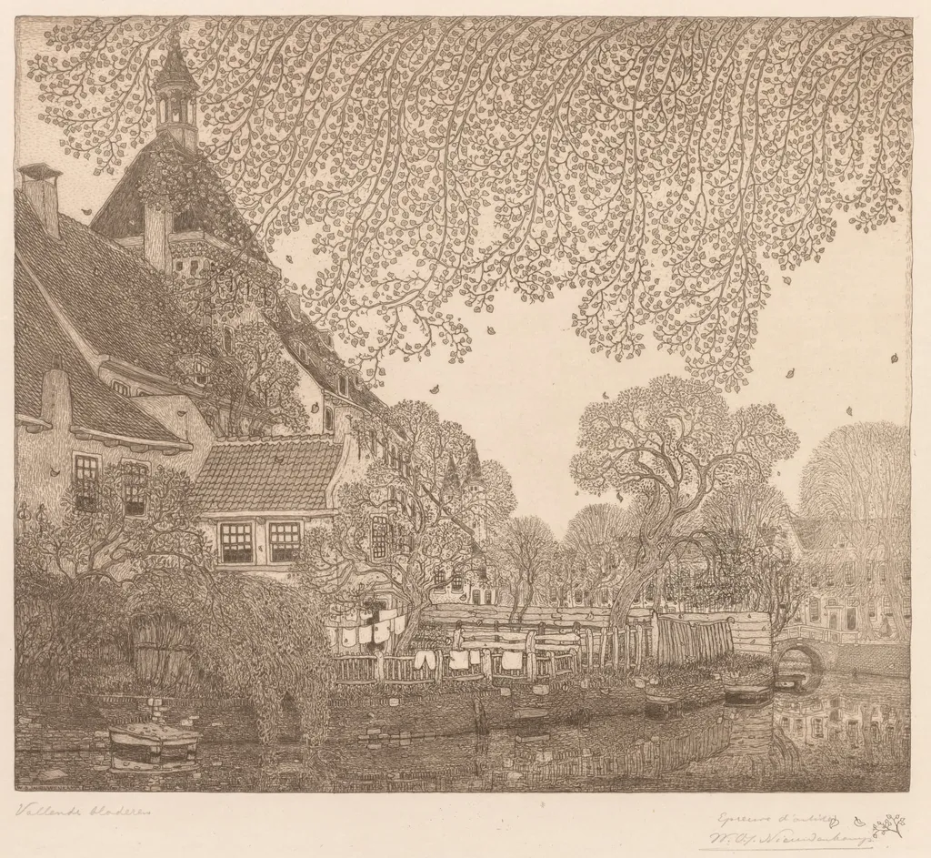 Falling Leaves, Amersfoort, by Wynand Otto Jan Nieuwenkamp, 1908