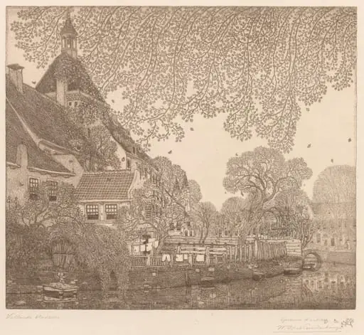 Falling Leaves, Amersfoort, by Wynand Otto Jan Nieuwenkamp