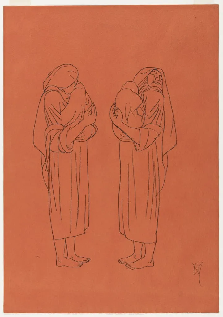 Untitled, by Xavier Guerrero, crayon, 1945