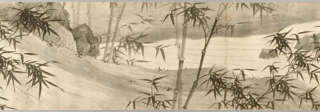 Bamboo-Covered Stream in Spring Rain, by Xia Chang, unspecified, 1441