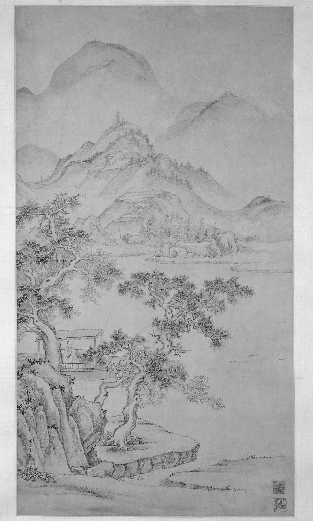 River and Mountain Landscape, by Xiang Shengmo, unspecified, 1515