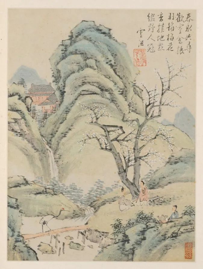 Album of Seasonal Landscapes, Leaf A (previous leaf 4), by Xiao Yuncong, unspecified, 1668
