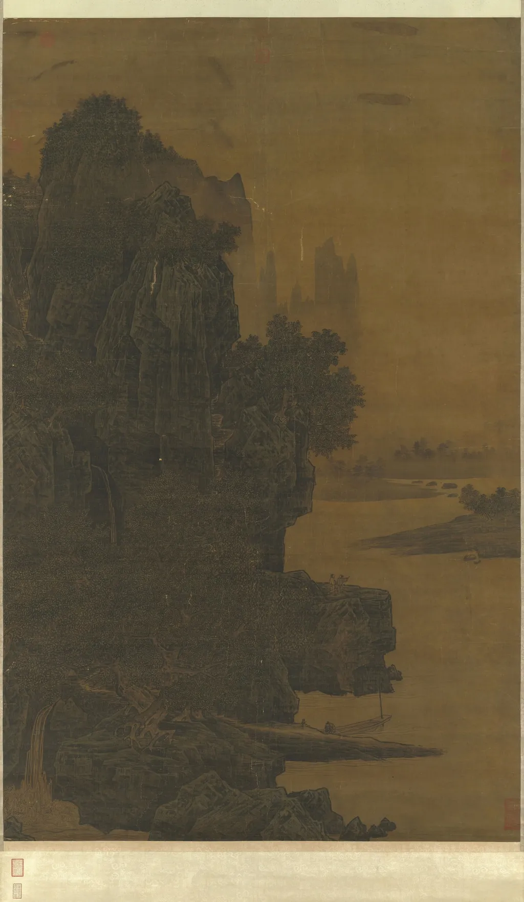 Buildings on a Mountainside, by Xiao Zhao, unspecified, 1200