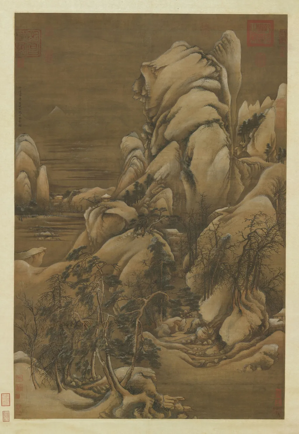 Heavy Snow on a Mountain Pass, by Xu Daoning, unspecified, 1020