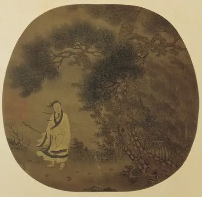 Walking with a Staff Under Pines, by Xu Daoning