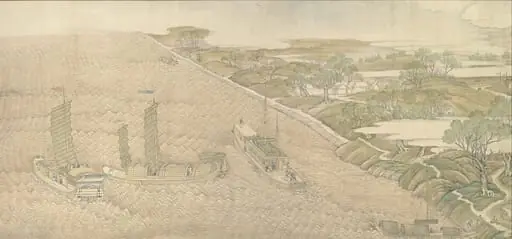 清   徐揚等  乾隆南巡圖, 第四卷﹕黃淮交流|The Qianlong Emperor's Southern Inspection Tour, Scroll Four: The Confluence of the Huai and Yellow Rivers (Qianlong nanxun, juan si: Huang Huai jiaoliu)