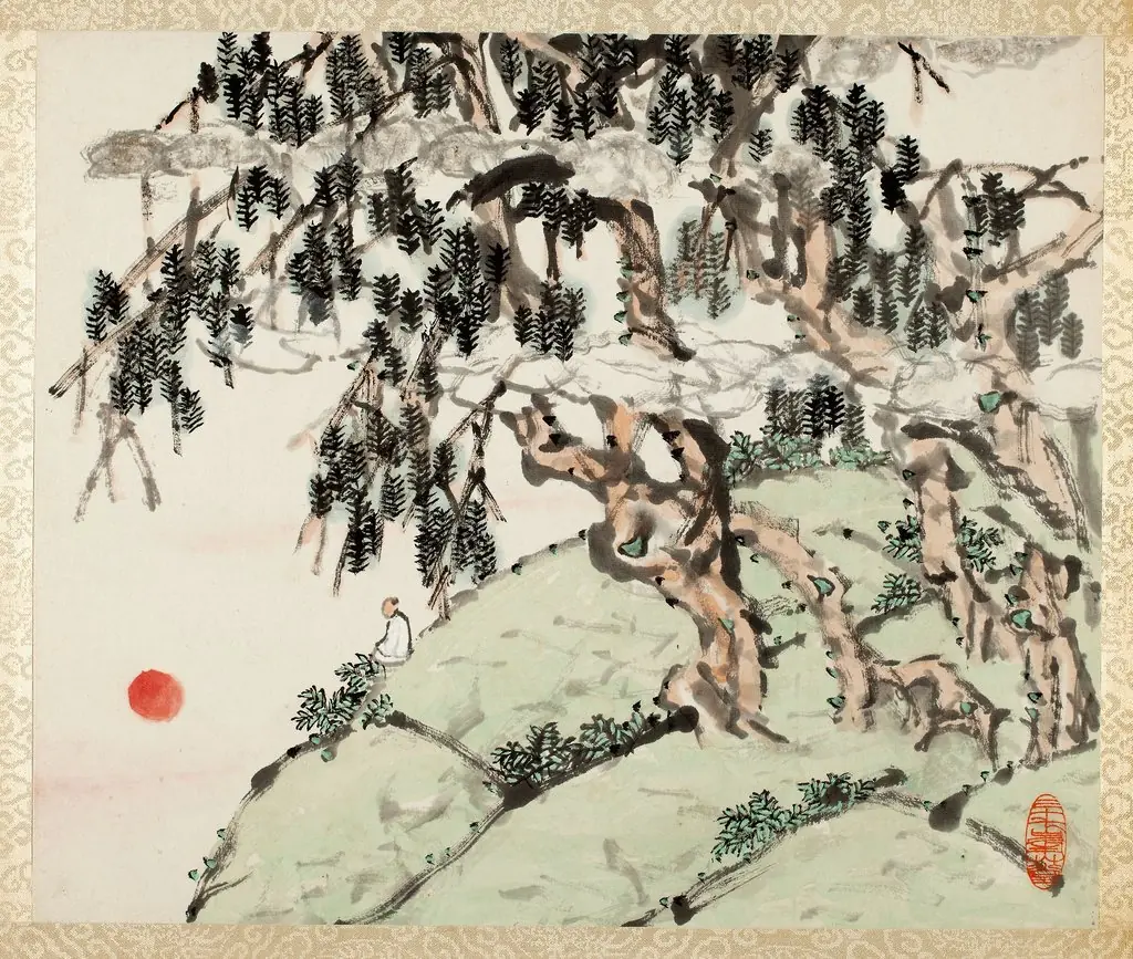 Landscape and Figure, from an album of Landscapes and Calligraphy for Liu Songfu, by Xugu
