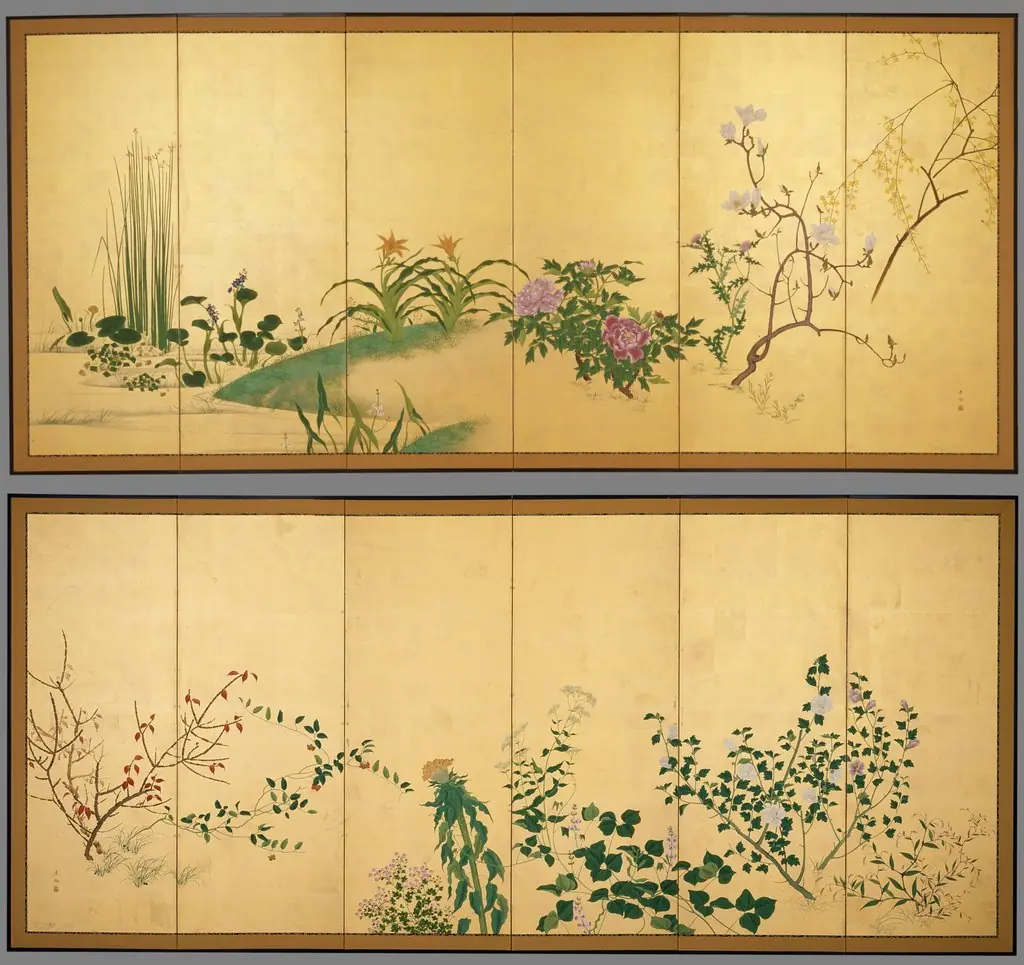 Flowers and Plants of the Four Seasons, by Yamaguchi Soken