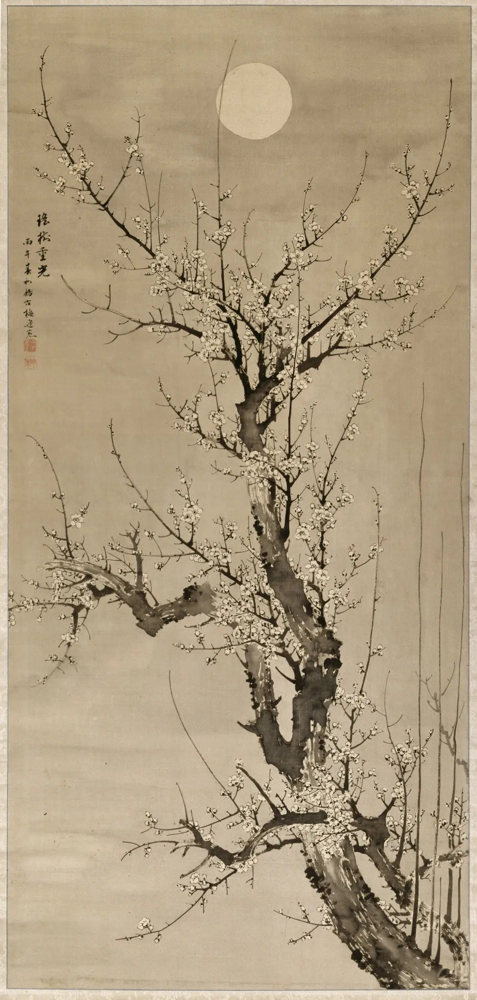 Prunus in the Moonlight, by Yamamoto Baiitsu, unspecified, 1846
