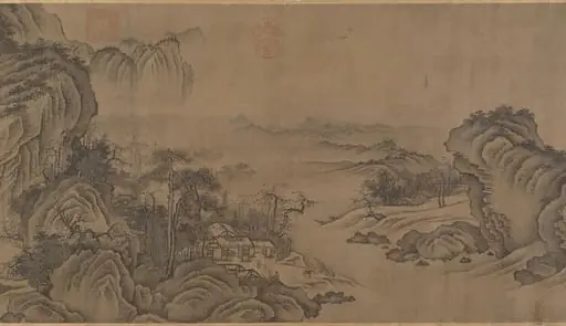 元/明   佚名   舊傳 燕文貴   秋山蕭寺圖  軸|Buddhist Temples amid Autumn Mountains