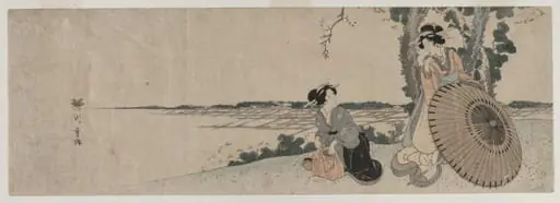 Two Women on a Hilltop, by Yanagawa Shigenobu