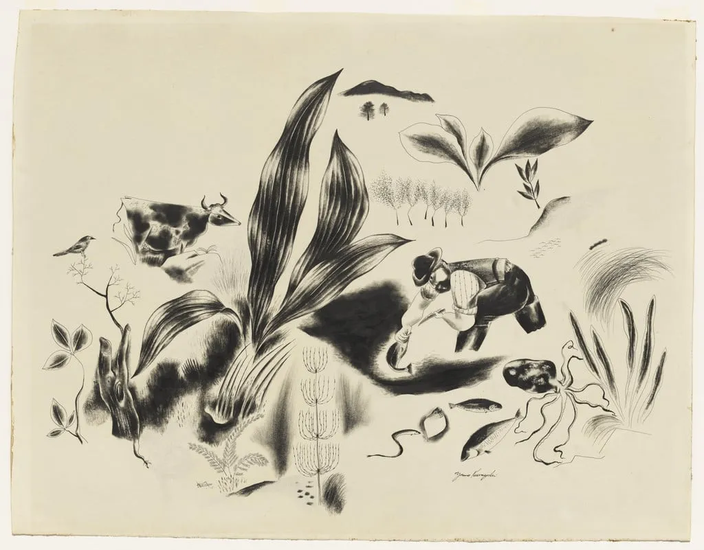 Untitled, by Yasuo Kuniyoshi, ink, 1924