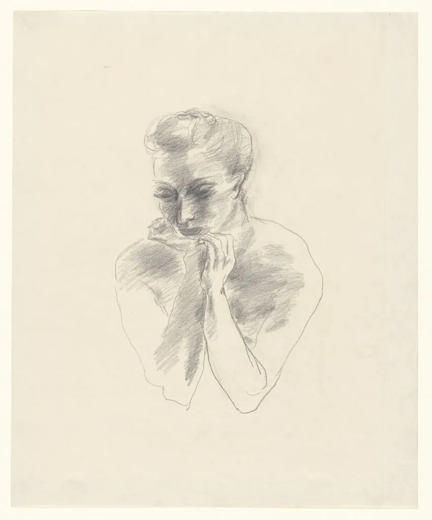 Untitled, by Yasuo Kuniyoshi, graphite, 1934