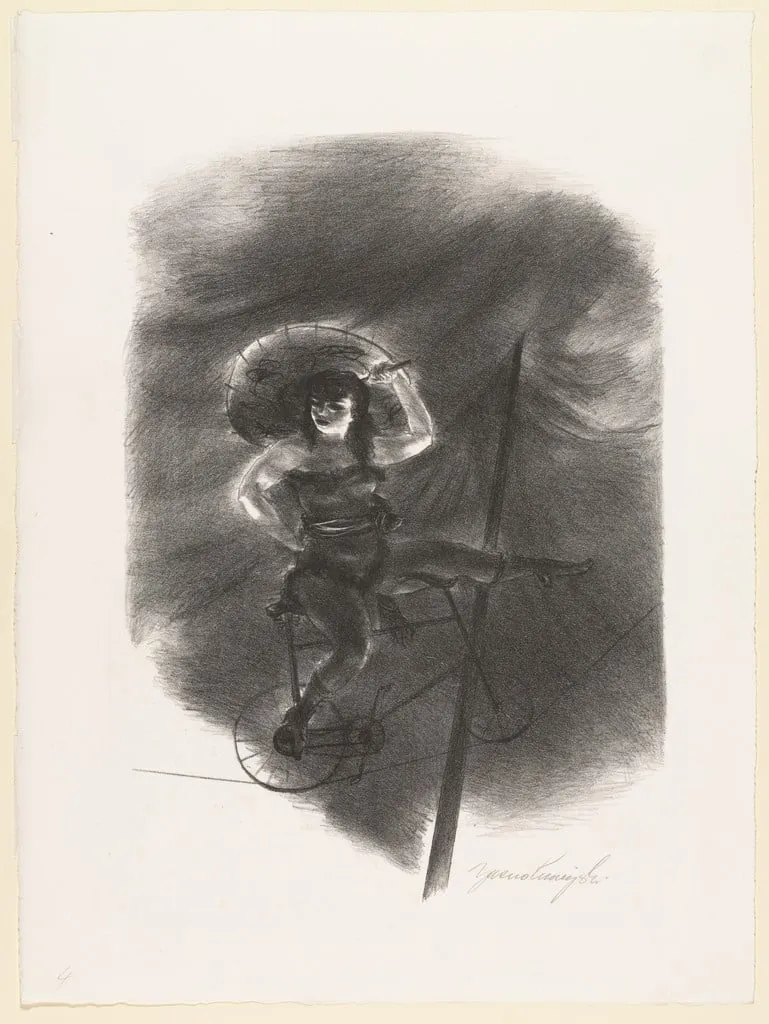 Untitled, by Yasuo Kuniyoshi, ink, 1939
