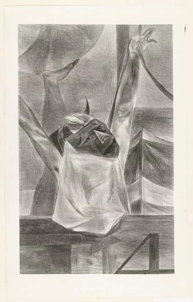Untitled, by Yasuo Kuniyoshi, ink, 1949