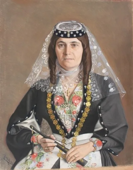 Portrait of Mariam Shalamain, by Yenok Nazarian, unspecified, 1899