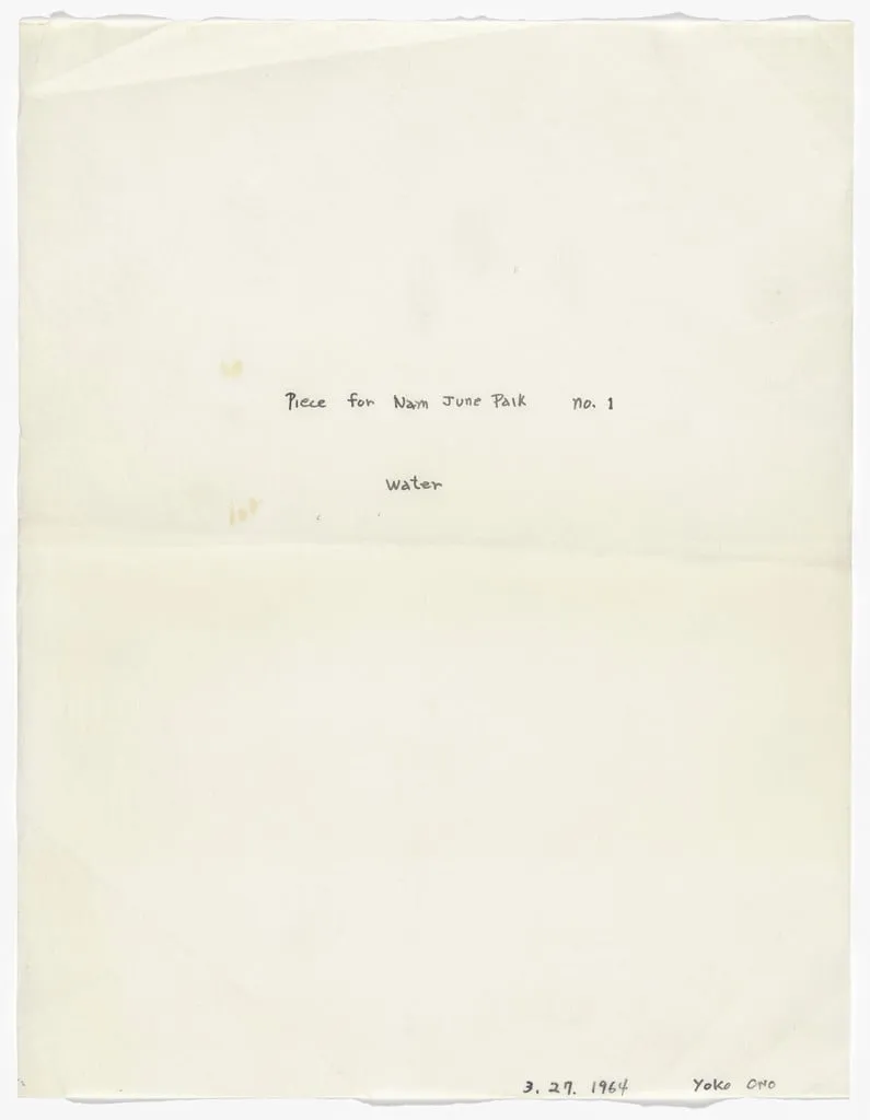 Untitled, by Yoko Ono, ink, 1964