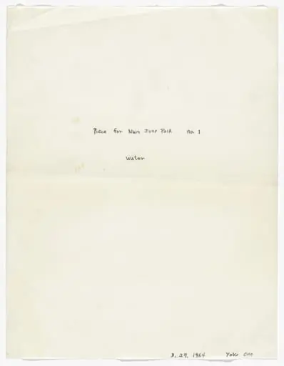 Untitled, by Yoko Ono