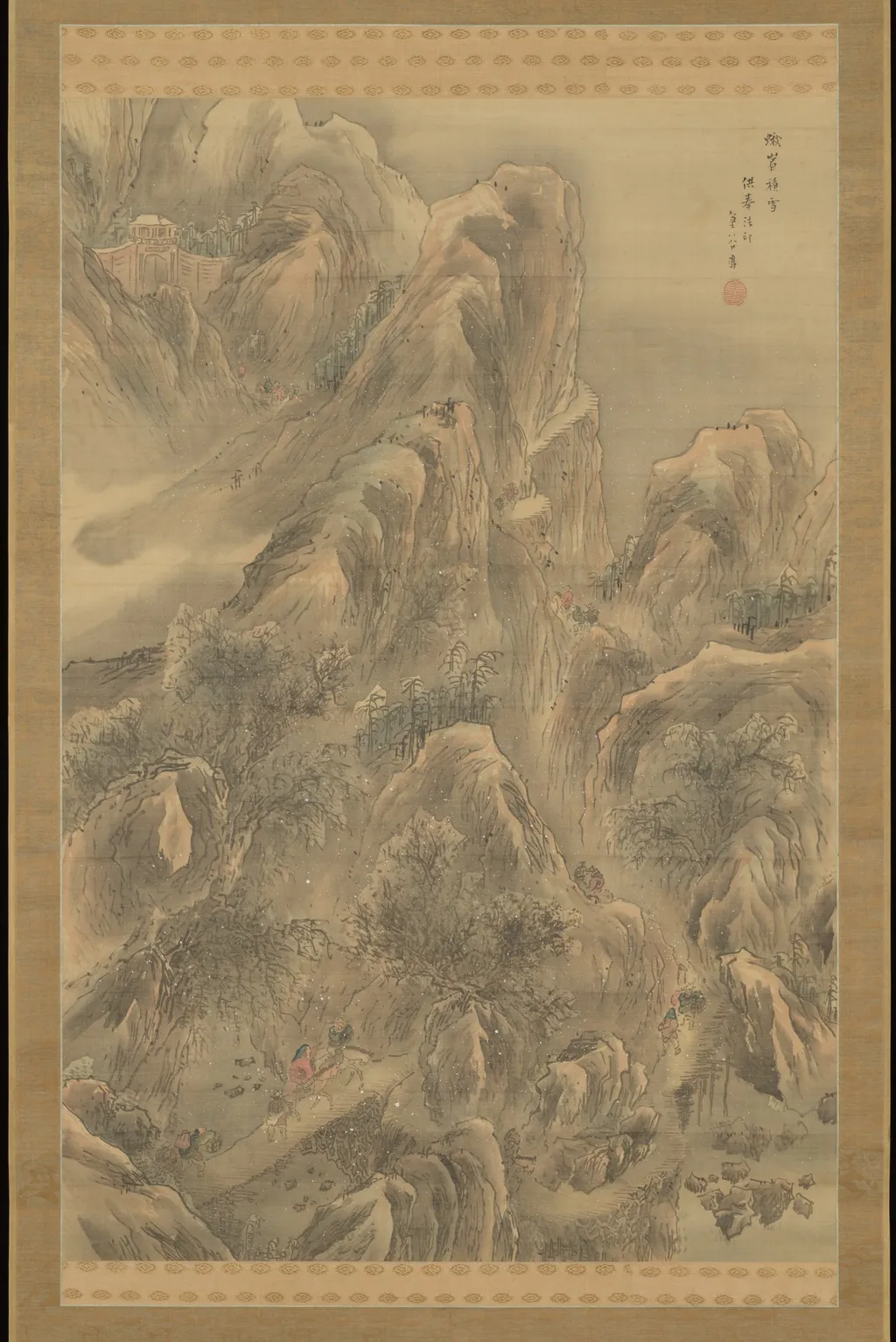 Snowfall on Mt. Emei 峨眉積雪図 (Gabi sekisetsu zu), by Yokoi Kinkoku, unspecified, 1806