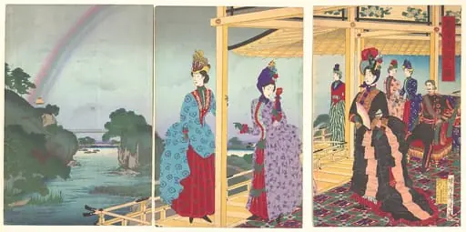 『雨過洗庭之図』|A Garden Refreshed by the Passing Rain  (Ukasentei no zu), by Yōshū (Hashimoto) Chikanobu