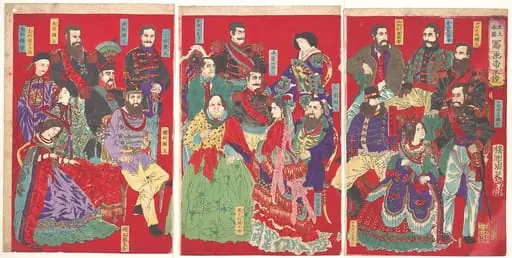 世上各国写画帝王鏡|Mirror of Portraits of All Sovereigns in the World (Sejō kakkoku shaga teiō kagami), by Yōshū (Hashimoto) Chikanobu