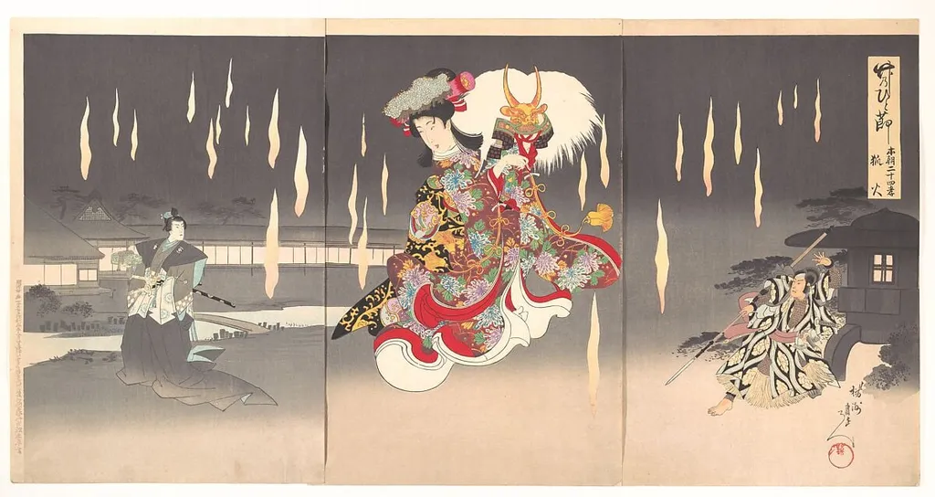 Untitled, by Yōshū (Hashimoto) Chikanobu, ink, 1898