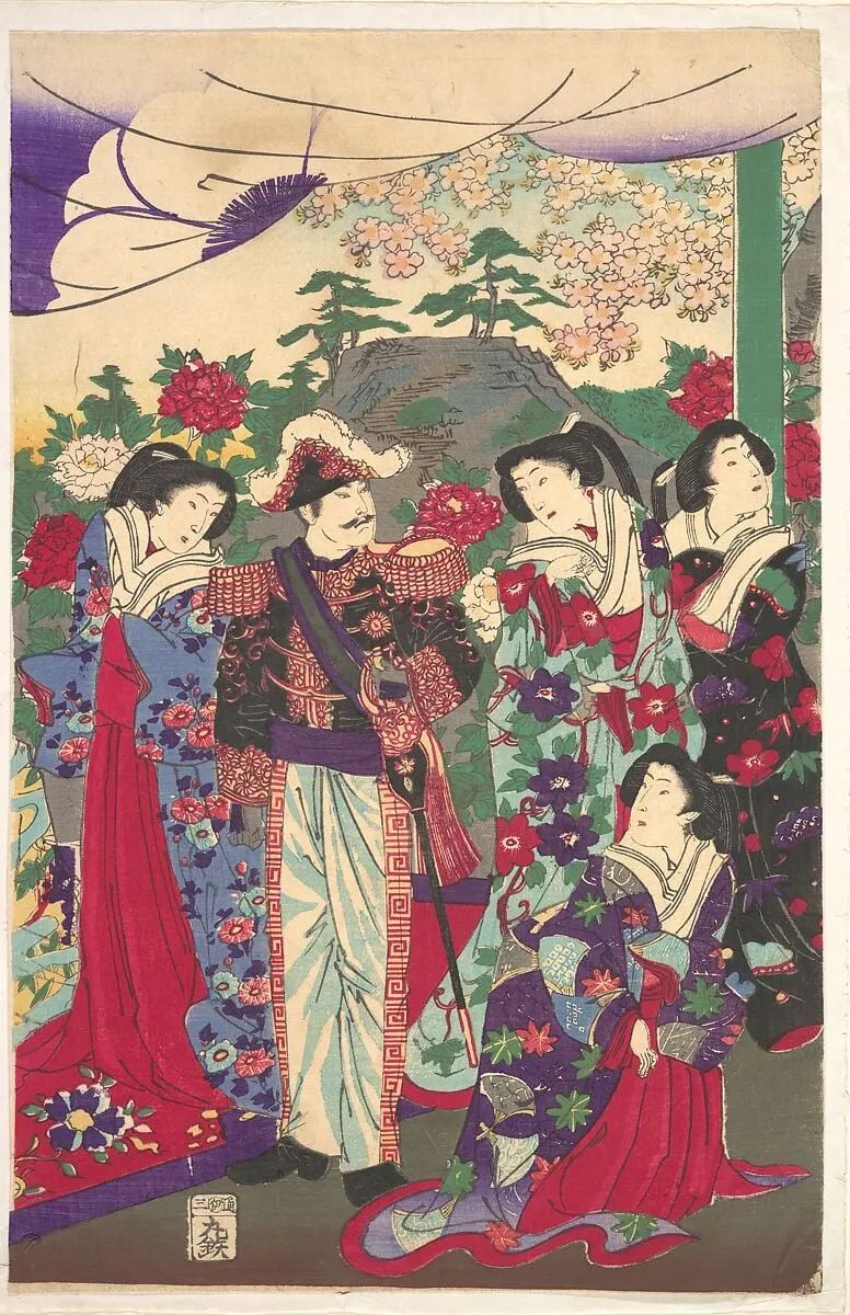 Untitled, by Yōshū (Hashimoto) Chikanobu, ink, 1880