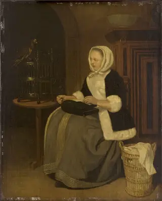 Young Lady Sewing