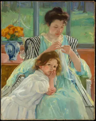 Young Mother Sewing, by Mary Cassatt