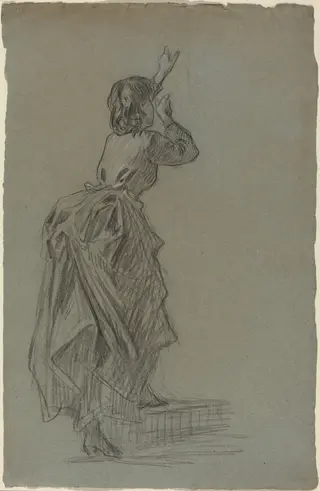 Young Woman Climbing a Step