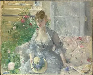 Young Woman Seated on a Sofa, by Berthe Morisot