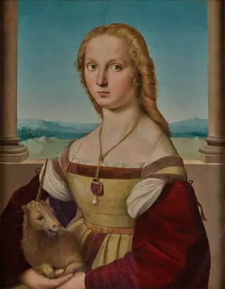 Young Woman with Unicorn