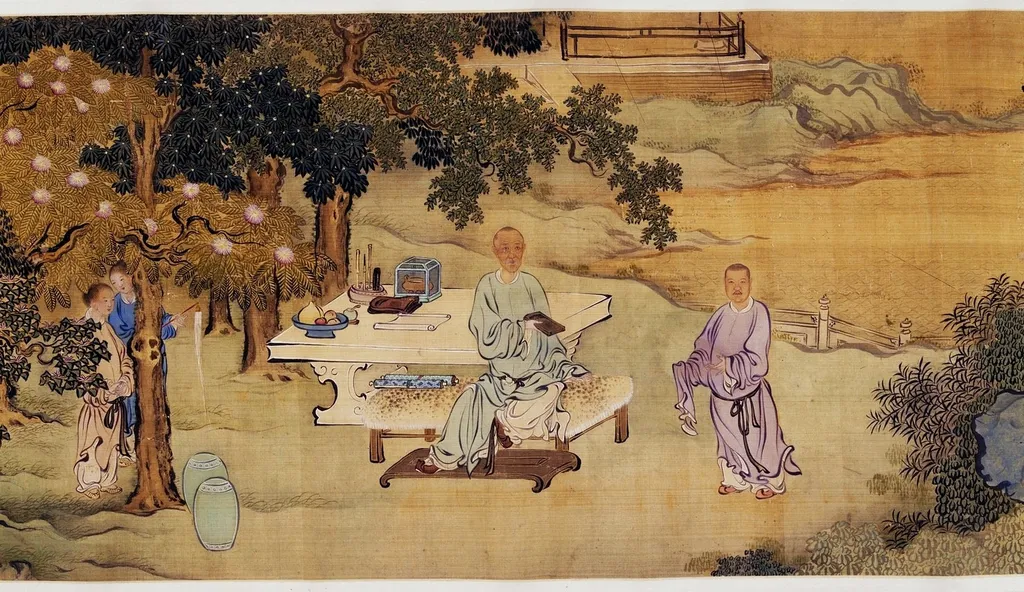 Handing over the Inkstone by the Western Pond., by Yu Zhiding, unspecified