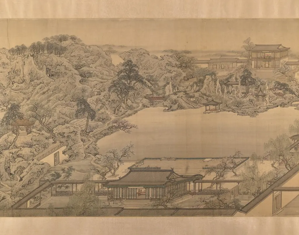 清  佚名  臨袁江瞻園圖  卷|View of a Garden Villa