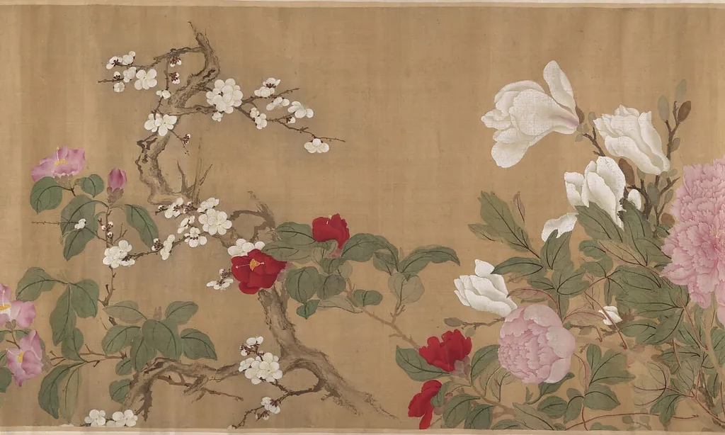 清 (傳)惲壽平 百花圖 卷|One Hundred Flowers, by Yun Shouping, ink