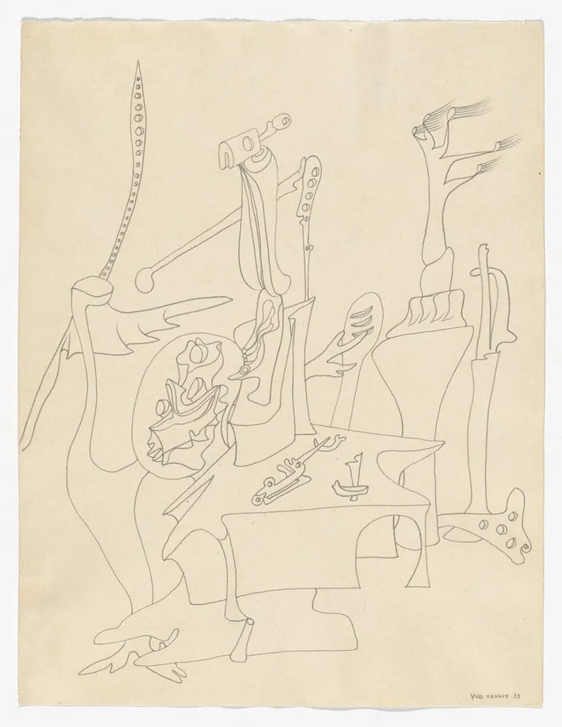 Untitled, by Yves Tanguy, graphite, 1939