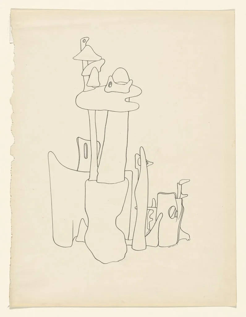 Untitled, by Yves Tanguy, ink, 1935