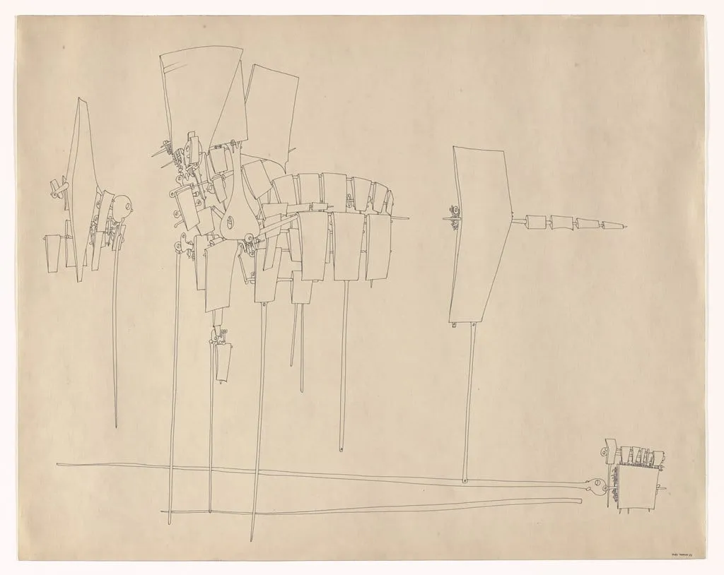 Untitled, by Yves Tanguy, ink, 1953