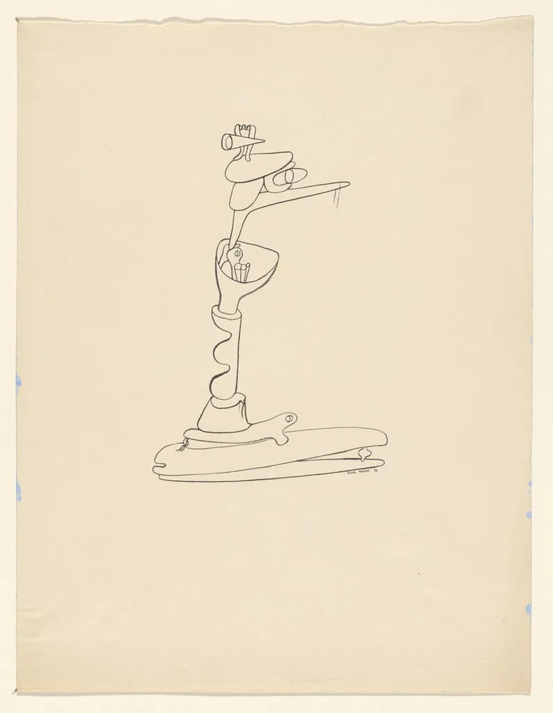 Untitled, by Yves Tanguy, ink, 1937